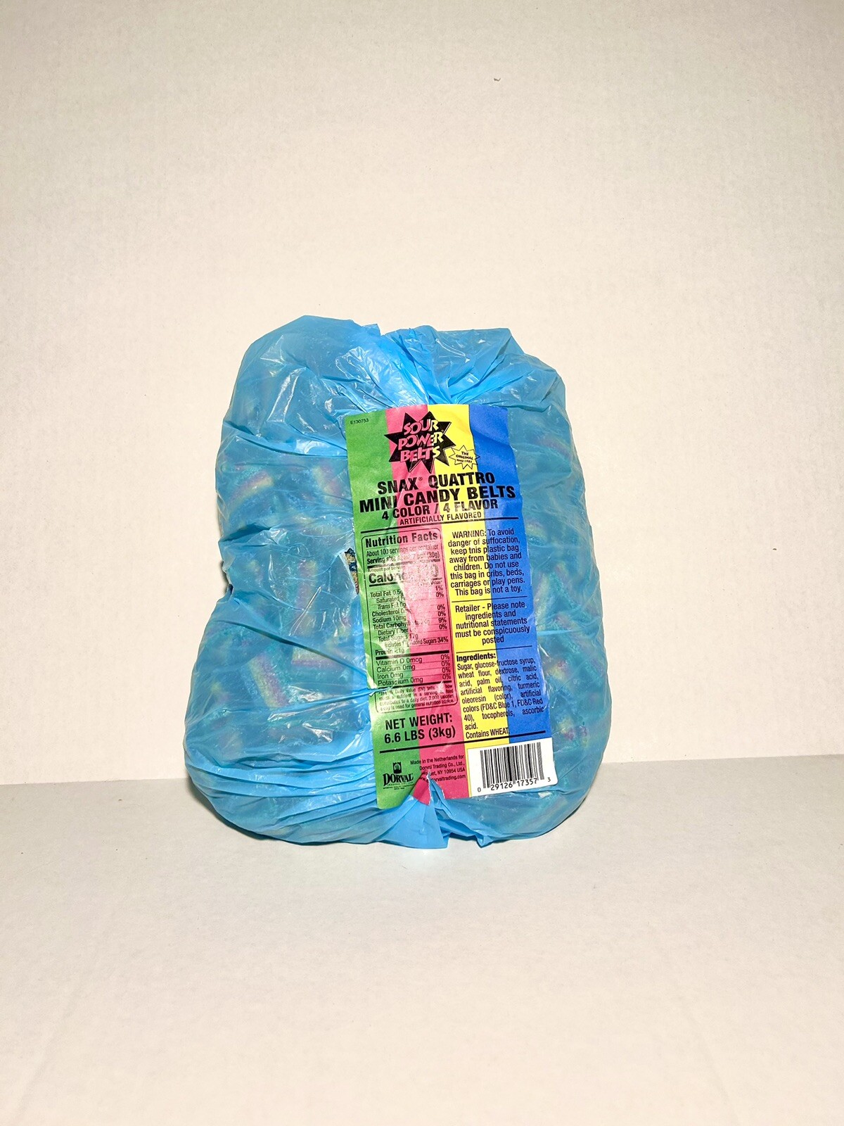 Sour Power Belts Candy Bulk *Snax Quattro Flavor* *Pick SIze* Packed Fresh Daily gallery