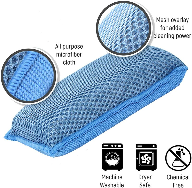 Miracle Microfiber Kitchen Sponge Heavy Duty Dish Washing Cleaning Sponges gallery