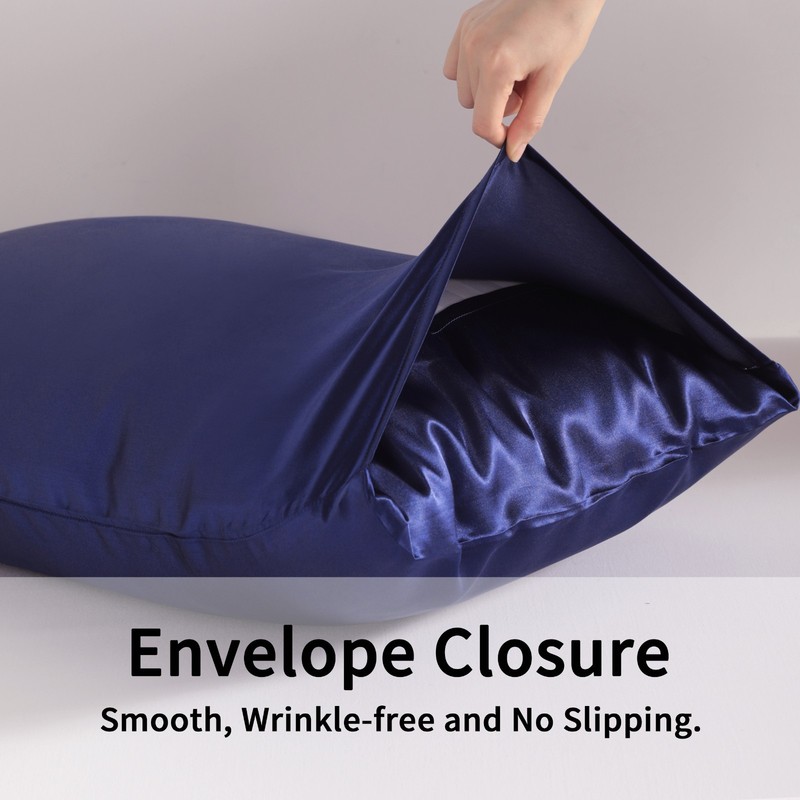 2 Pieces Soft Soft Satin Pillowcase, Machine Washable, Standard/Queen/King/CK gallery
