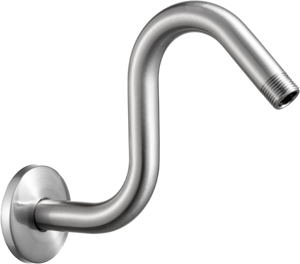 Shower Head Extension Arm S Shaped Shower Arm with 6 in Brushed Nickel 6 in