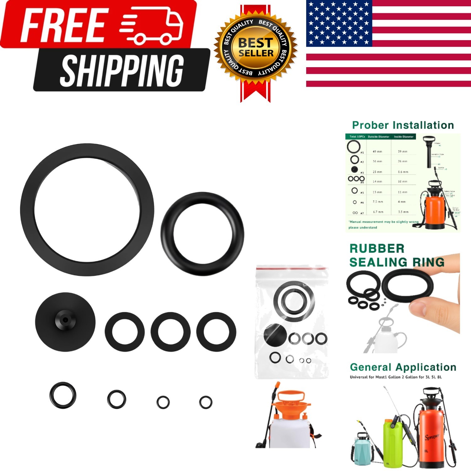 10Pcs Sprayer Seal Rings,Garden Sprayer Replacement Parts Pump Sprayer Parts Rub gallery