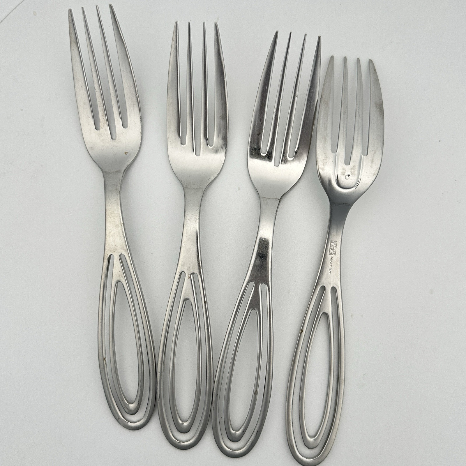 Pottery Barn PBN3 Stainless DINNER FORKS LOOP Lot of 4 gallery
