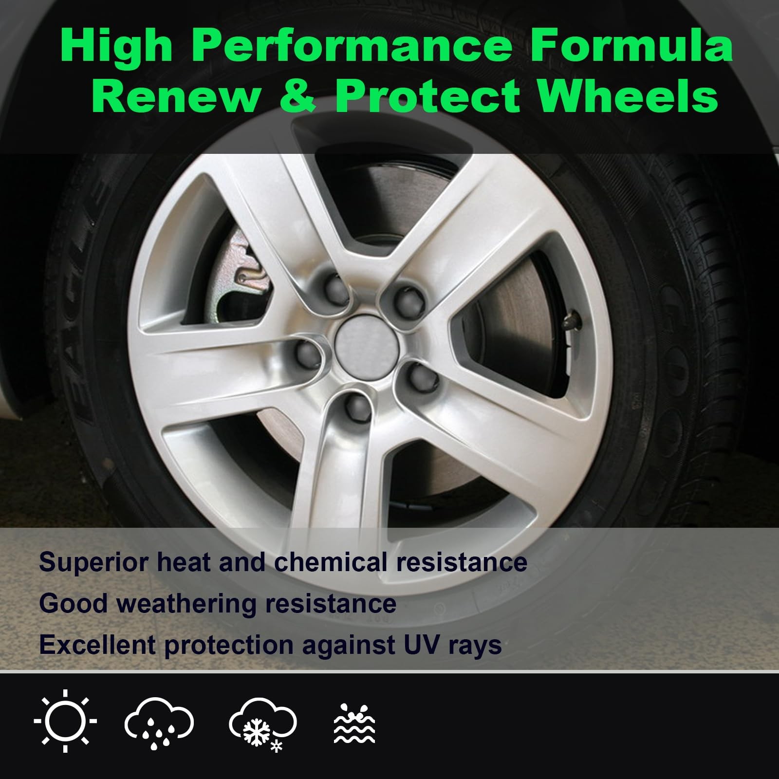 Aluminum Wheel Spray Paint, Semi-Gloss, 2 Cans, 13 Oz Each - For Car Rims gallery