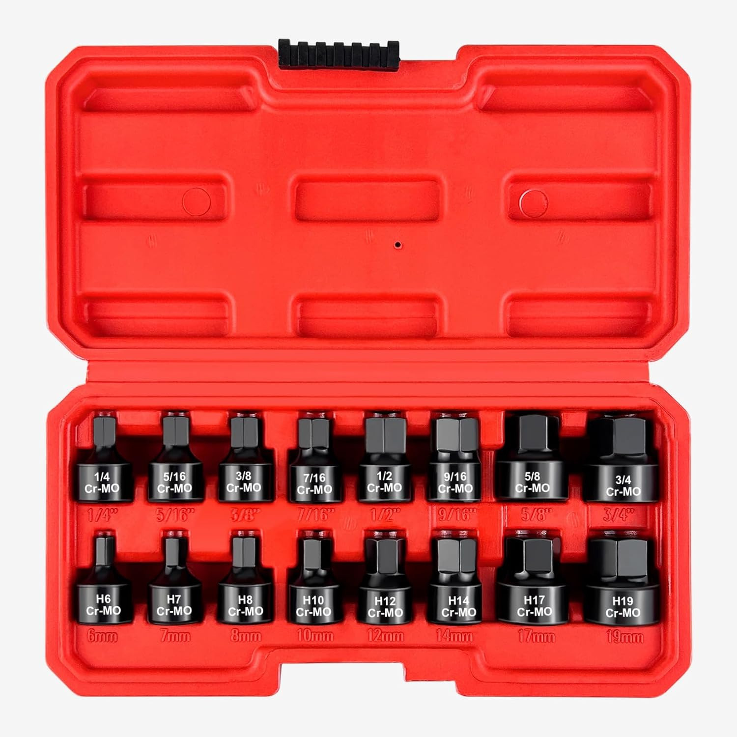 3/8-Inch Drive Low Profile Impact Hex Driver Set, 16-Piece Stubby Hex Bit Socket gallery