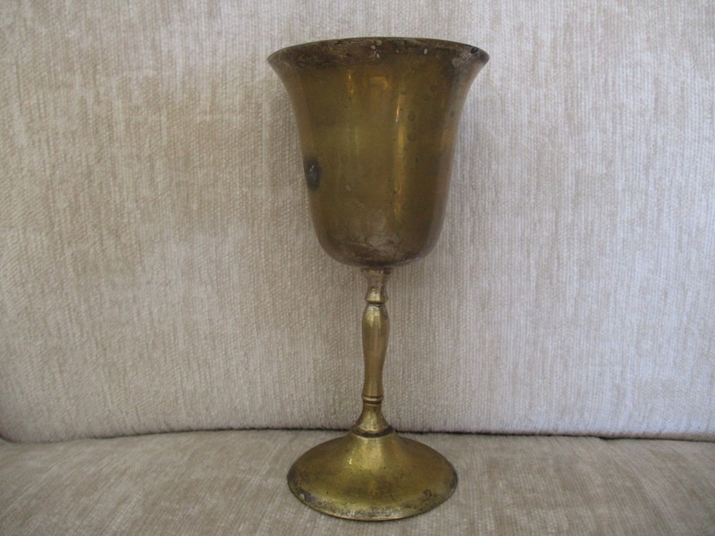 Vintage Silver Plated Goblets Chalice Set 6 Aged Patina gallery