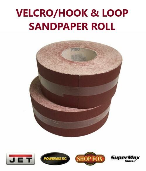 Sandpaper Roll 3" x 75' hook and loop for Drum Sanders, cut to size 40-220 grit