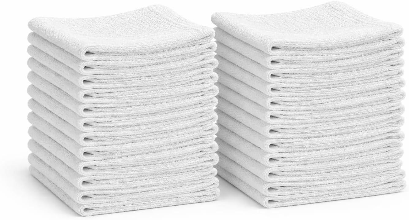 Cleaning Rags 12x12 White – Cotton Blend Reble Scrubbing Cloths gallery
