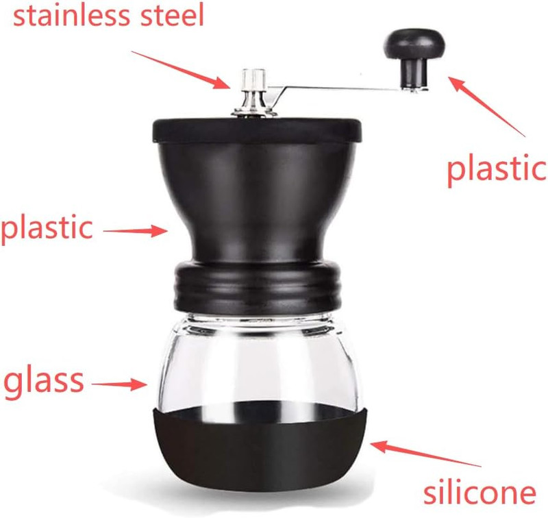 Manual Coffee Bean Grinder with Ceramic Burr, Hand Coffee Grinder Mill Small wit gallery