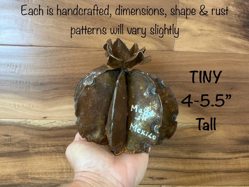 Handcrafted Rustic TINY Metal Barrel Cactus Metal Yard Art Metal Barrel Cactus gallery