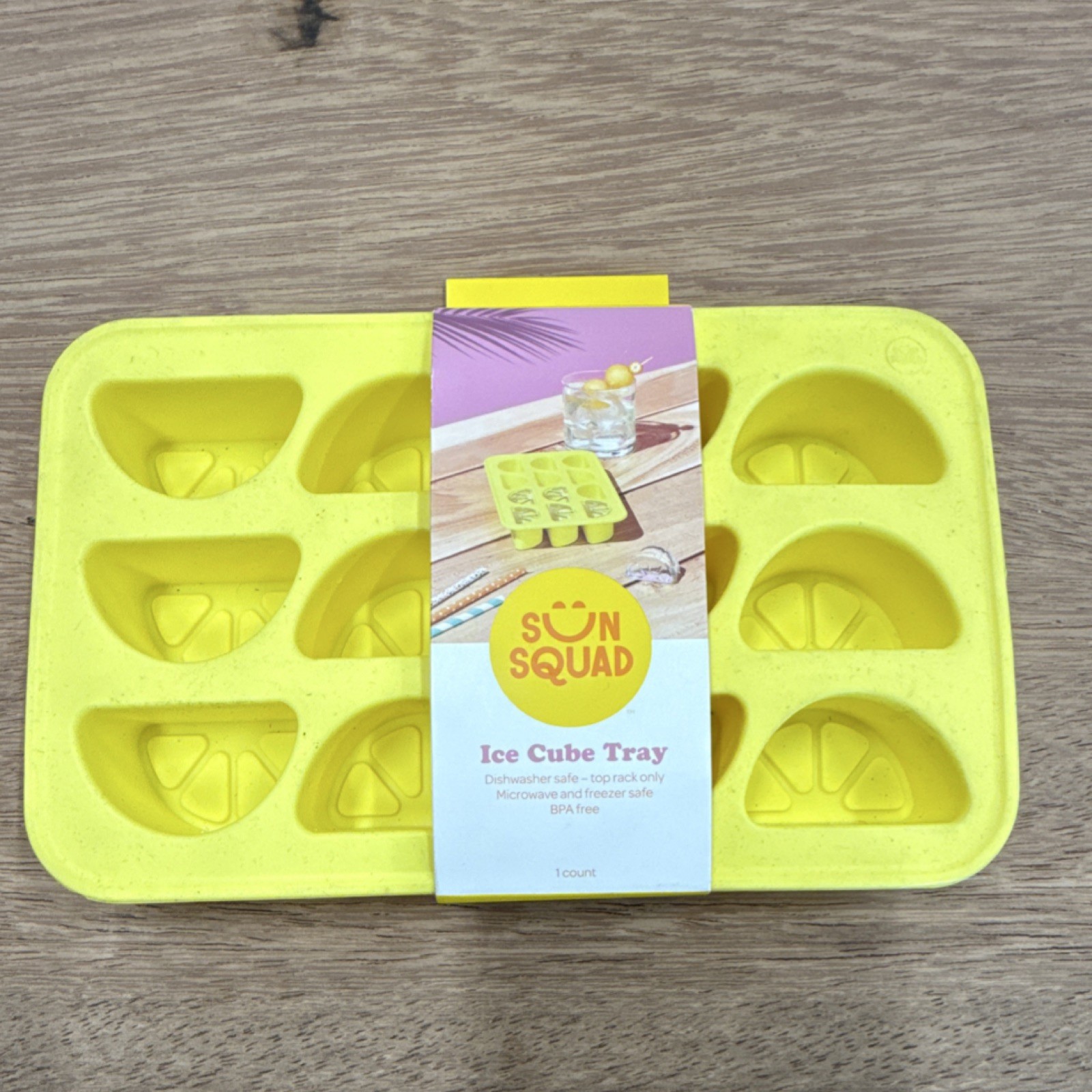 Sun Squad Yellow Silicone Lemon Slice Ice Cube Tray Dishwasher Microwave Safe gallery