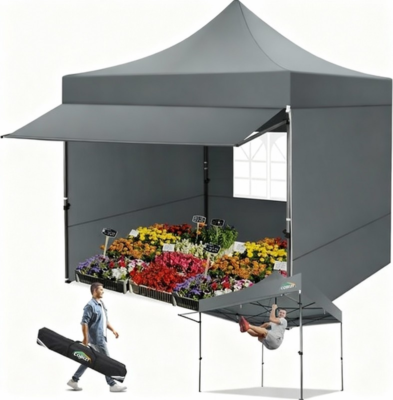 10x10ft Pop Up Canopy with Removable Awning Heavy Duty Commercial Event Gazebo gallery