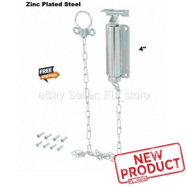 Pull Chain Bolt Latch Spring Loaded 4" Zinc Finish Barn Shed Gate Security NEW gallery