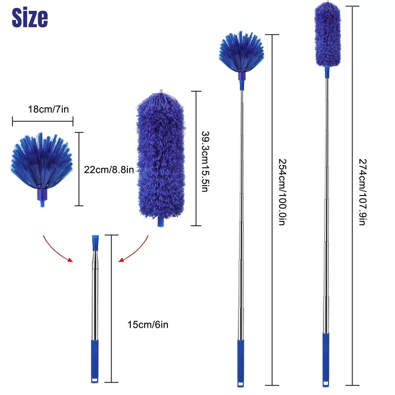 Microfiber Ceiling Fan Duster & Cobweb Cleaning Brush Cleaner Kit Extension Pole gallery