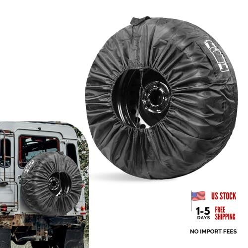 Car Spare Tire Cover, 190T Polyester Taffeta Scratch-resistant 1 PC Black #01 gallery