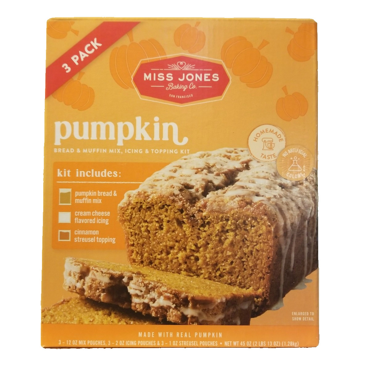NEW Miss Jones Pumpkin Bread / Muffin Mix (3) 15 Ounce Bags Expiration 07/2027 gallery