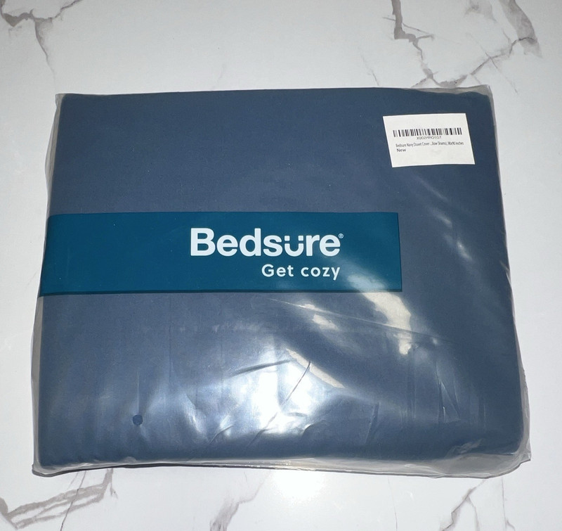 Bedsure Essentials Queen Duvet Cover Set 90x90 Navy 3-Pc Zip Closure gallery