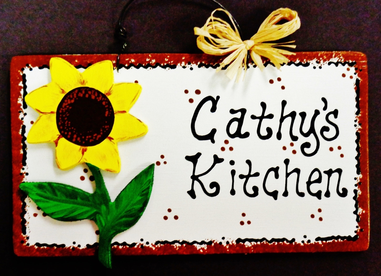 SUNFLOWER Personalized KITCHEN Name SIGN Wall Art Decor Country Crafts Plaque gallery