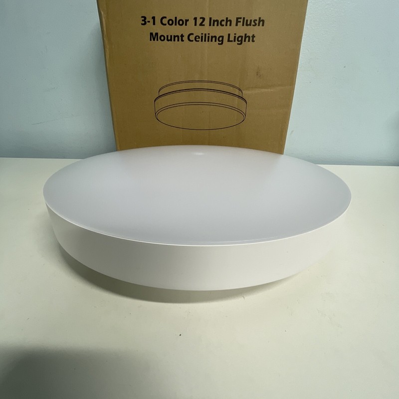 Flush Mount LED Ceiling Light Fixture 12 Inch 24W 1800 Lumens (Not dimmable) Whi gallery