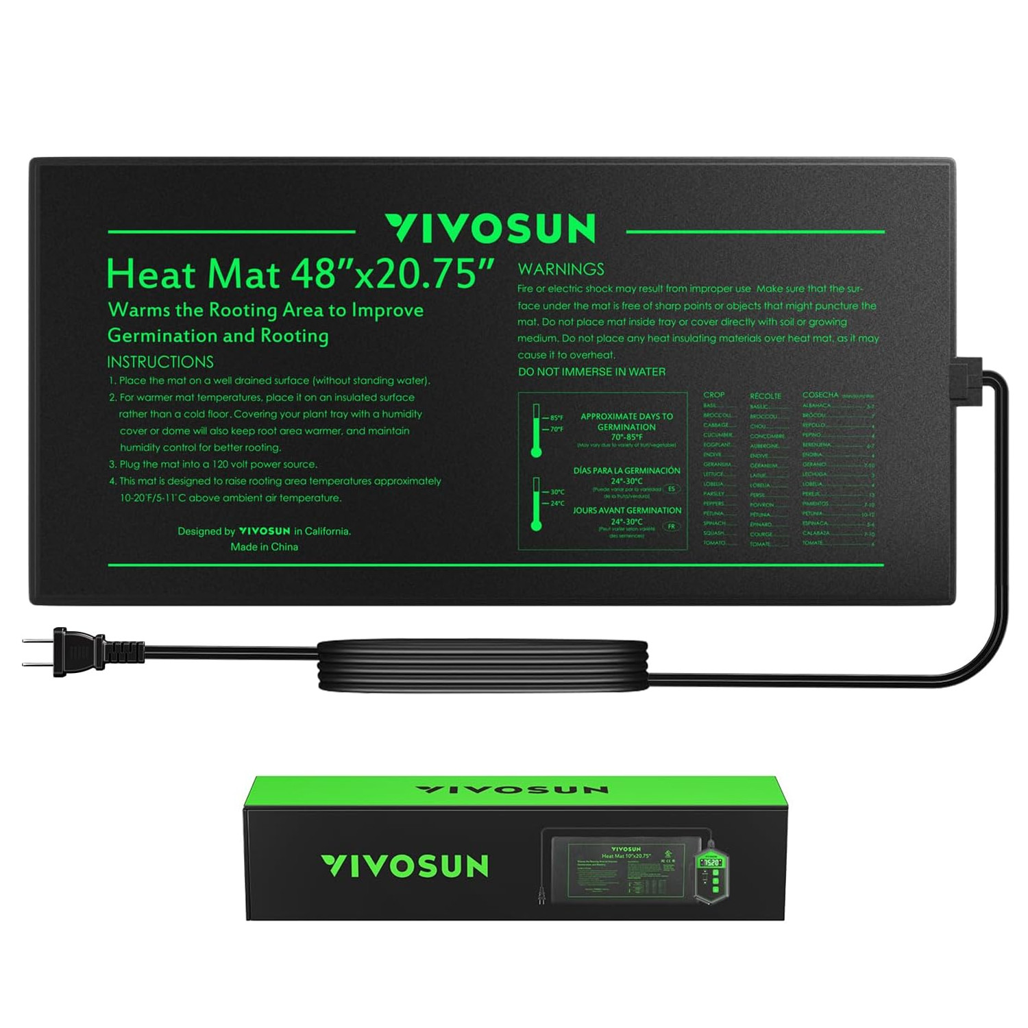 VIVOSUN 48"x20.75" Hydroponic Seedling Heating Mat Germination Pad Seed Start gallery