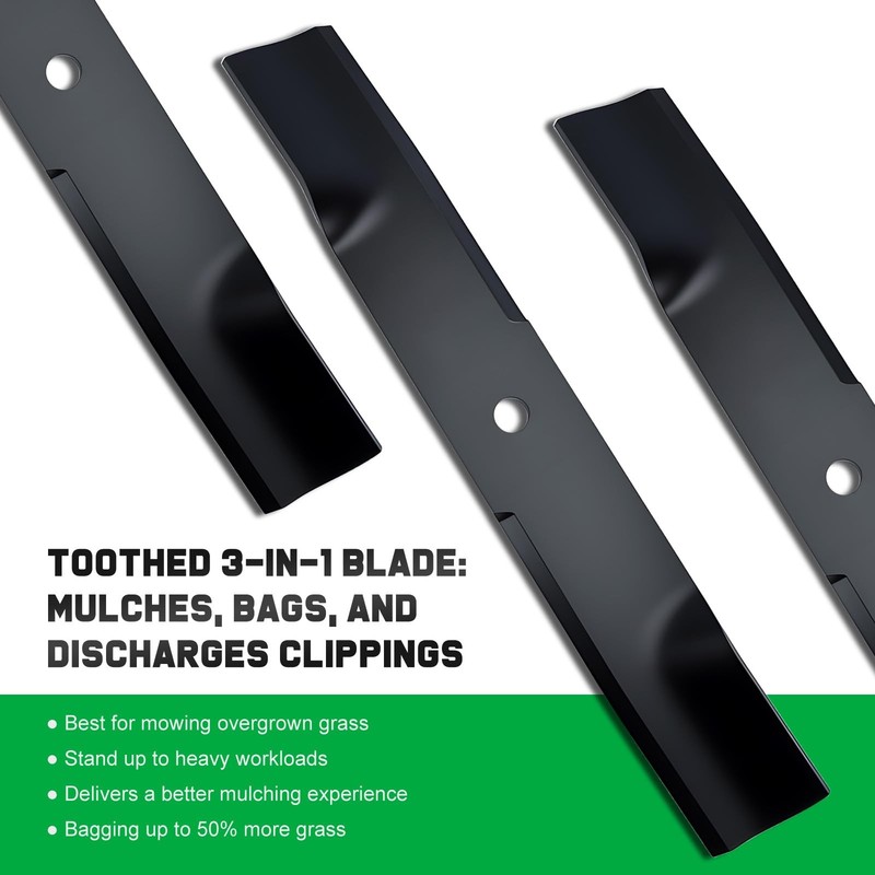Grasscool Raptor 52 inch Mower Blades Replace Hustler 17 7/8″-Round, black gallery