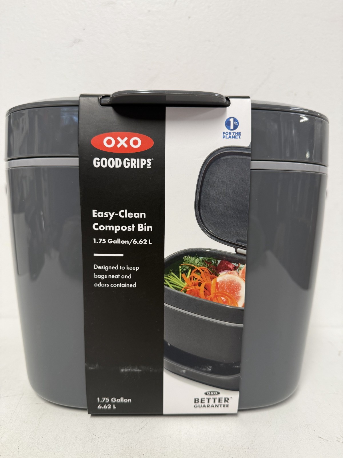 OXO Easy-Clean Compost Bin 1.75 Gallon Gray Kitchen Countertop - 13294600 gallery