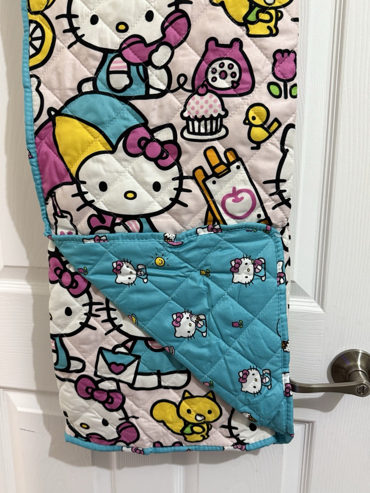 Hello Kitty & Friends Reversible Quilted Blanket Twin 60x80” Art gallery