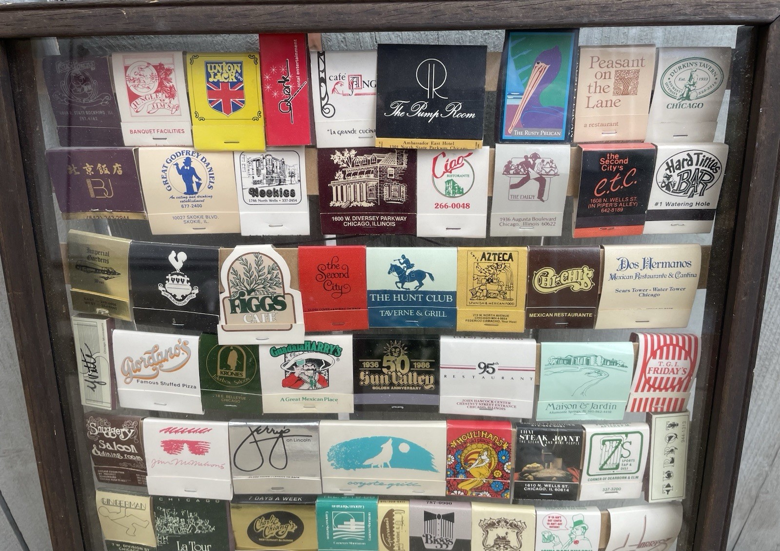 Matchbook Display Rack With 80 + Matchbooks 1980 /90’- Chicago Spots 23" x 15" gallery