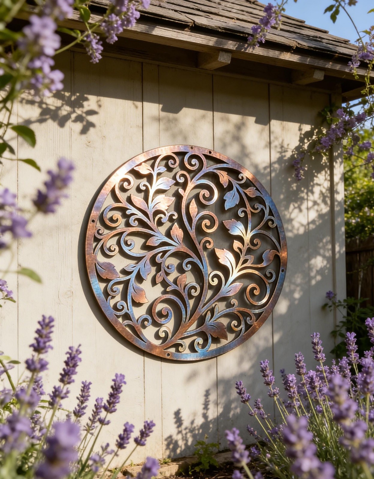 Beautiful Leaves With Vine, Heat Colored Steel Flower Wall Art gallery