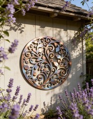Beautiful Leaves With Vine, Heat Colored Steel Flower Wall Art