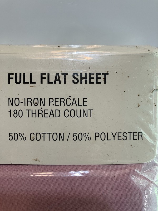 Caress Solid Rose Pink Flat Sheet Full 81 x 96 For Mervyns by Bibb Vintage 90s gallery