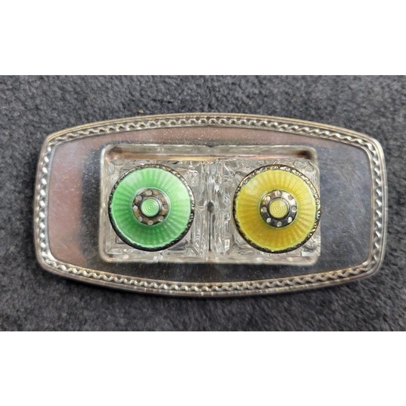 David Andersen Norway Sterling Silver Gullioche Enamel Salt and Pepper and Tray gallery