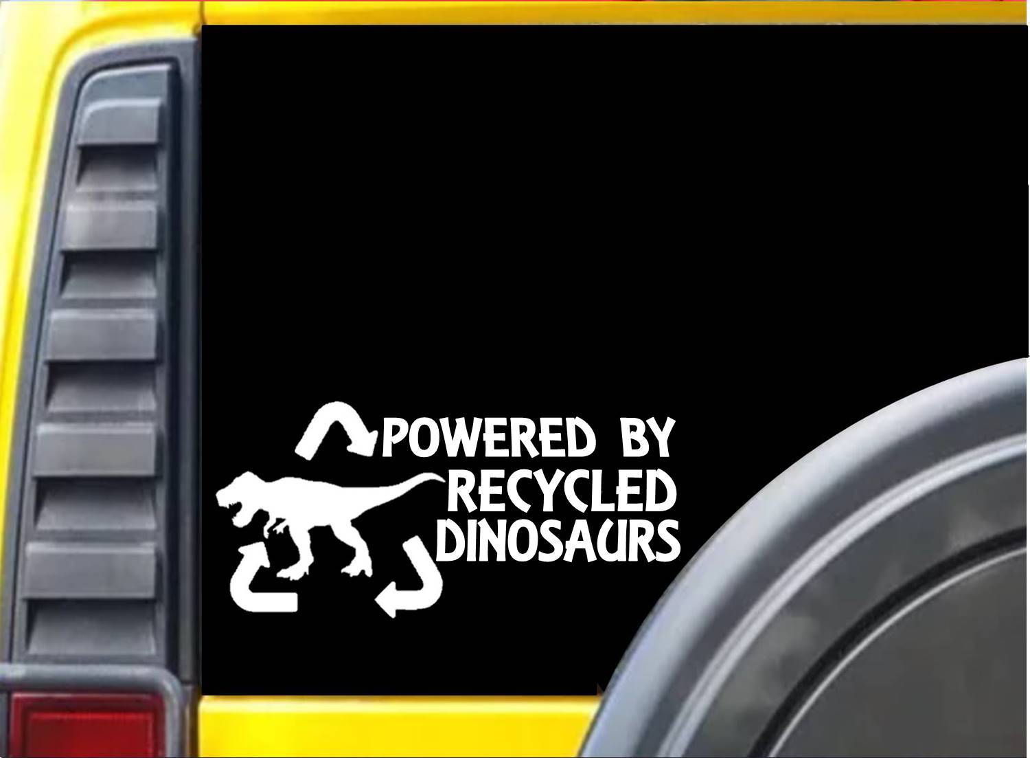 Powered by Recycled Dinosaurs K244 Sticker 8 inch t rex decal gallery