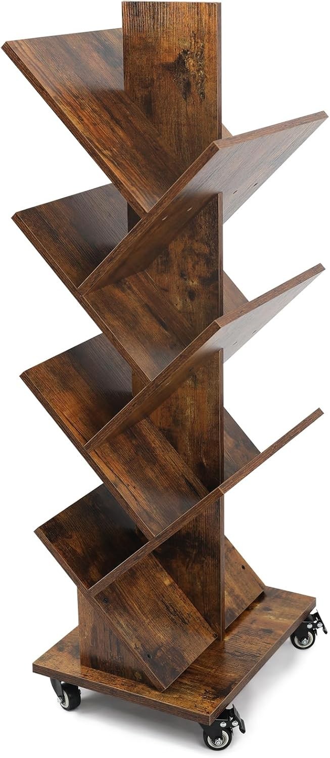360° Rotating Tree Bookshelf - 7-Tier Space-Saving Storage for Small Spaces gallery