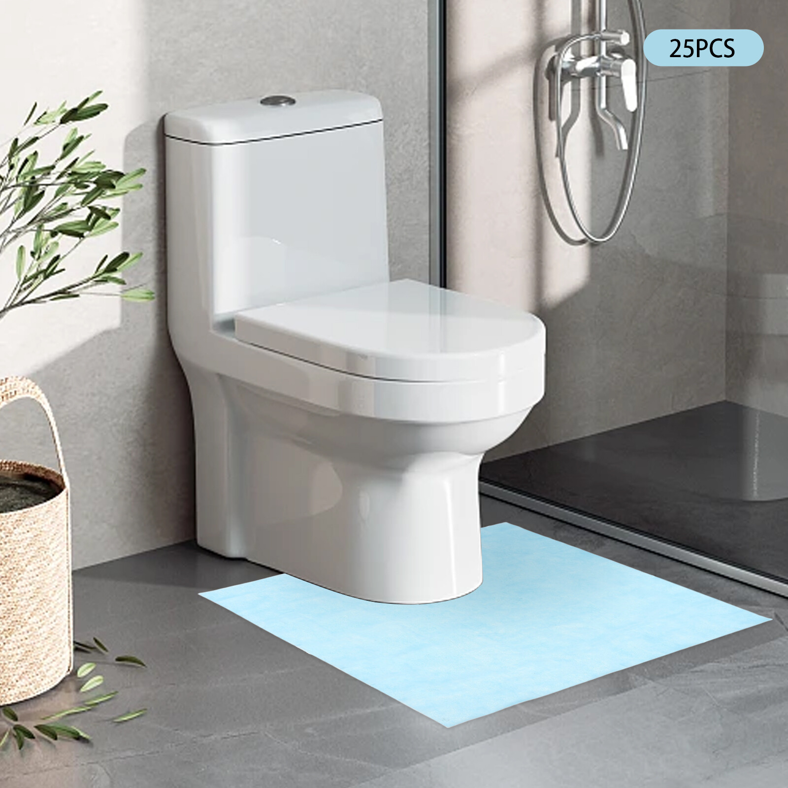 25Pcs Disposable Toilet Mat Training Floor Mat Non-slip U-shaped Waterproof Pad gallery
