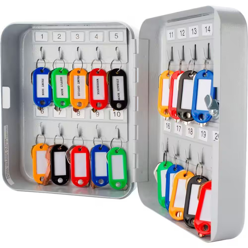 Barska Key Lock Box Safe 20 Position Steel Wall Mount Cabinet Gray Hooks gallery