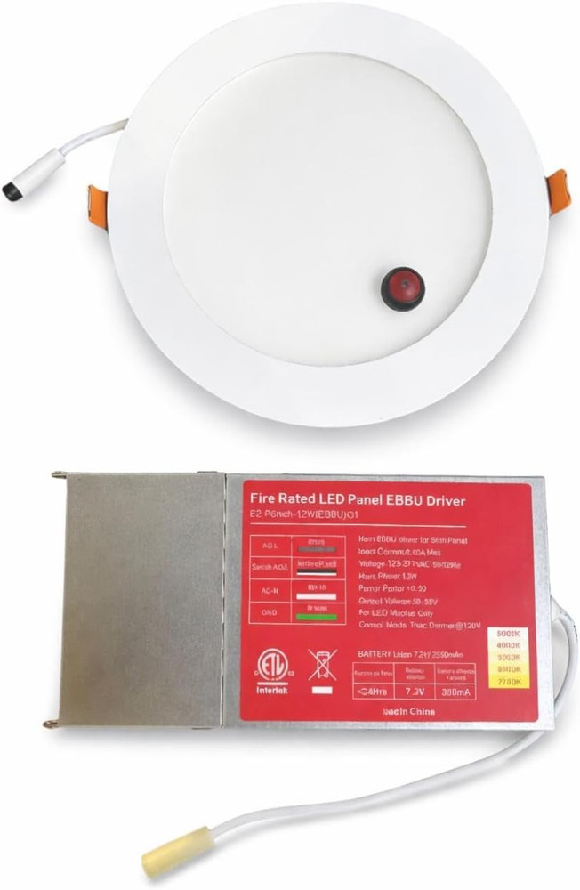 6" Battery Backup Recessed Downlight, 5 CCT Tunable, Fire-Rated, 120-277V