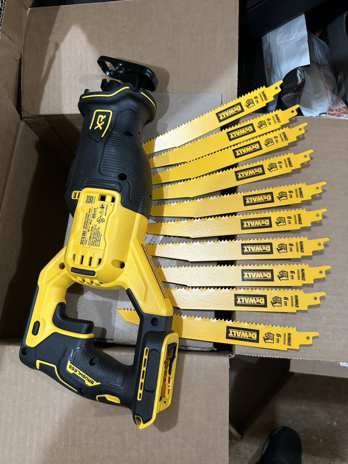 DEWALT DCS382 20V MAX XR Brushless Reciprocating Saw Tool Only w/ 9 Blades gallery