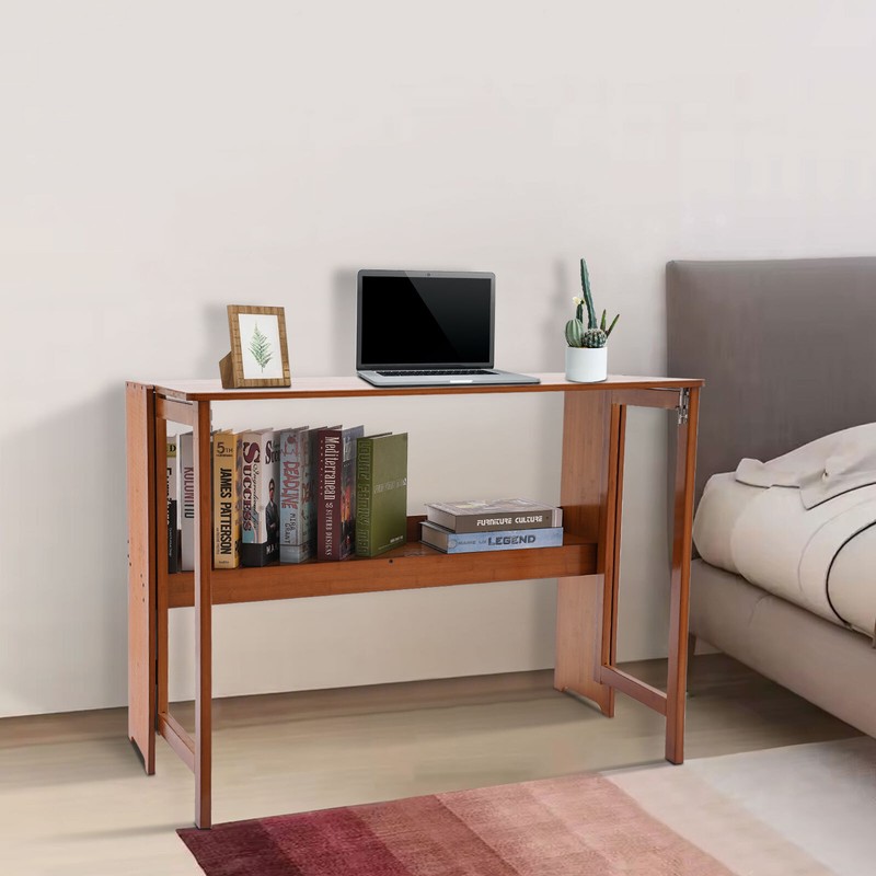 Foldable Bamboo Desk – Space-Saving Home Office Writing Workstation gallery
