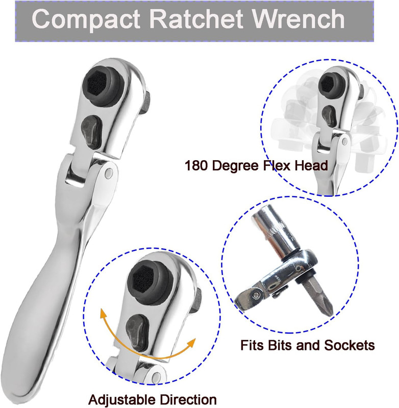 Mini Ratchet Set, Right Angle Screwdriver Set with 1/4 Mini Flex Ratchet Wrench gallery