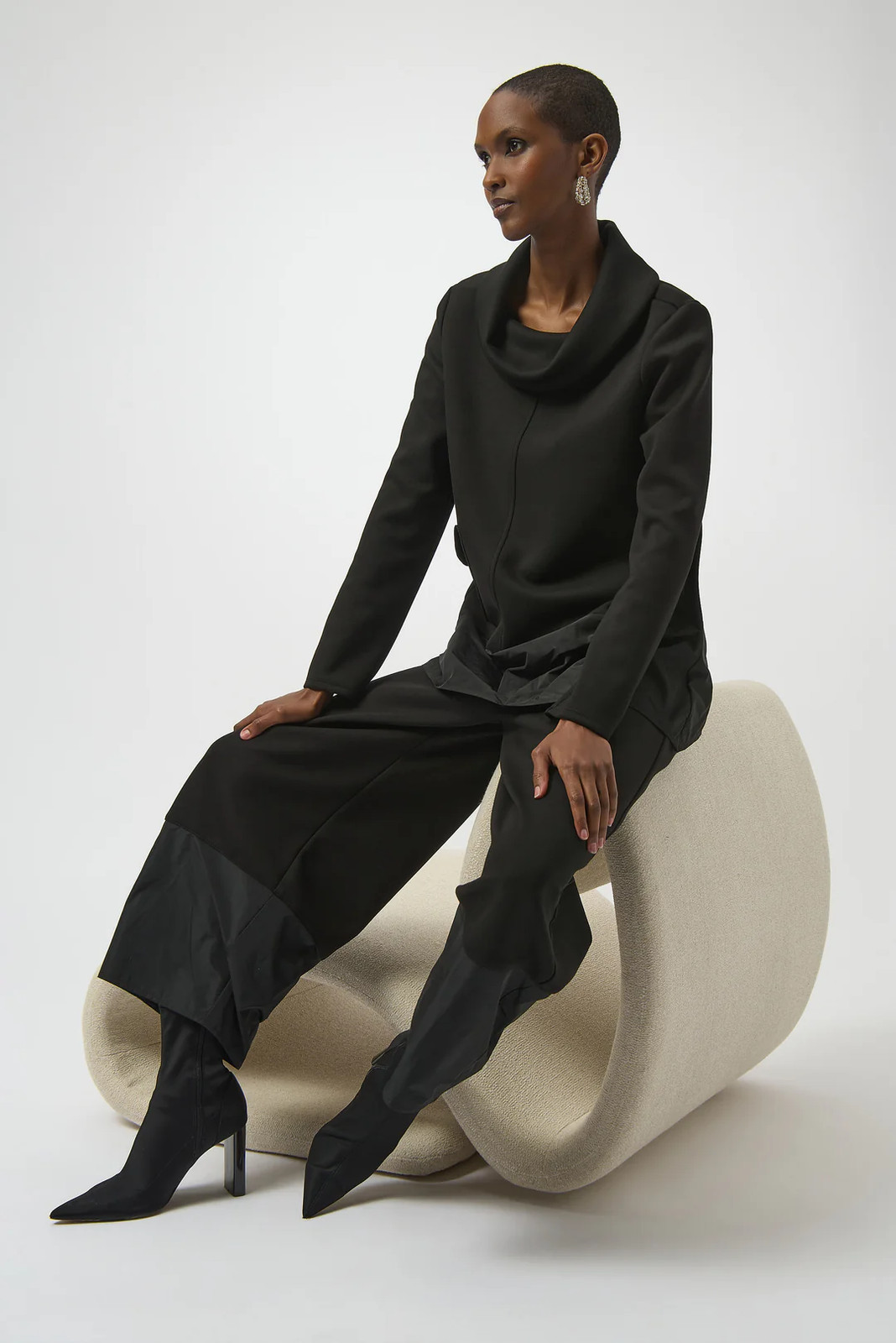 Joseph Ribkoff Black Scuba Pull On Balloon Leg Pants 254012 gallery