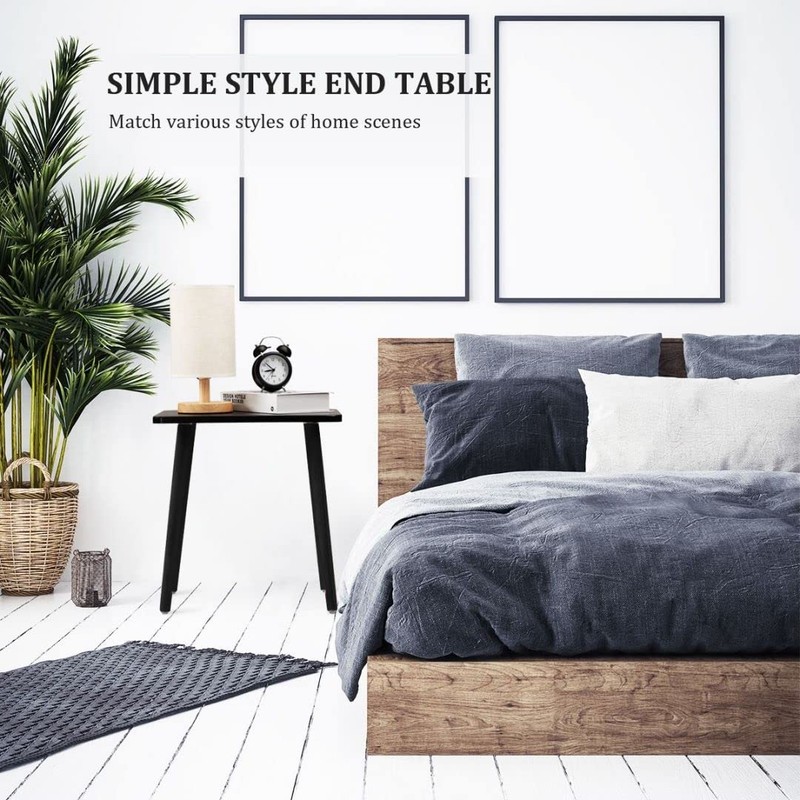 Side Table, Modern Accent End Table with Wooden Legs, Easy to Assemble Mini L... gallery