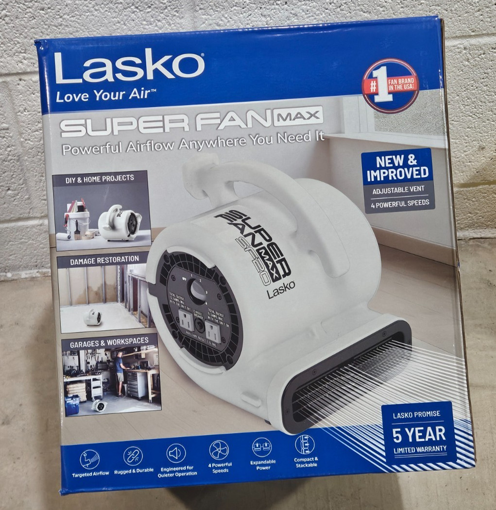 LASKO SF-20-G3 Super Fan Max Commercial Grade High Velocity Air Mover Dryer 4sp gallery