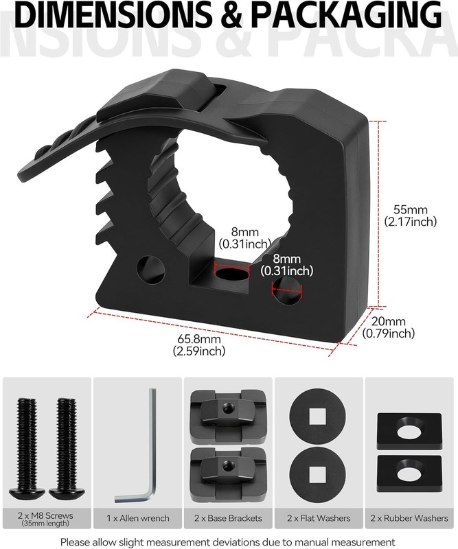 2 Pack Quick Release Rubber Clamps for MOLLE Panel - Heavy Duty Shovel Holder... gallery