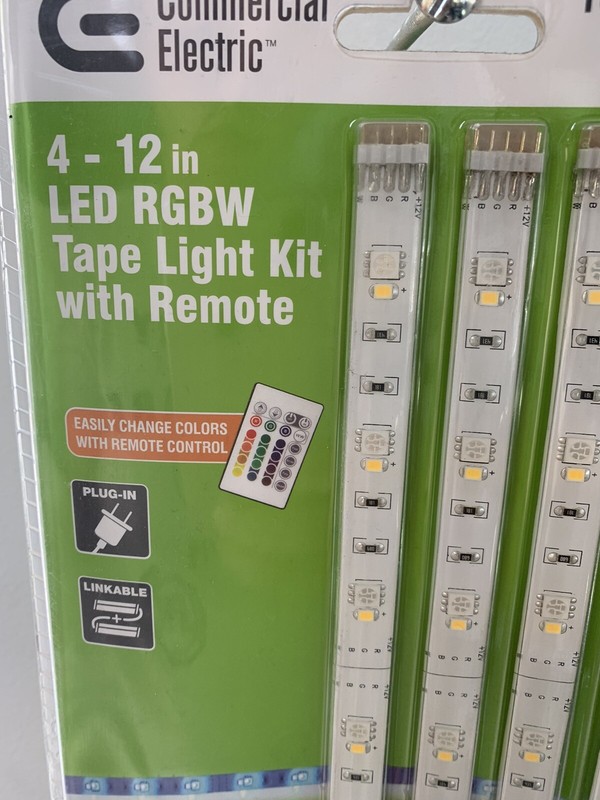 Commerical Electric 4-Strip Pk 12 in. Linkable Remote Indoor LED Flexible Tape gallery
