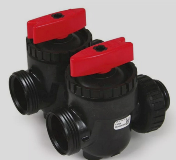 Clack WS1 Filter Control Valve with Bypass and Tail Kit 1" Male Threaded Elbows gallery