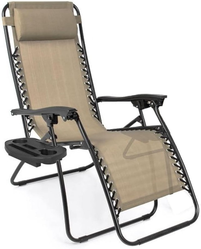 Zero Gravity Chair, Folding Outdoor Patio Lounge Recliner w/ Cup Holder gallery