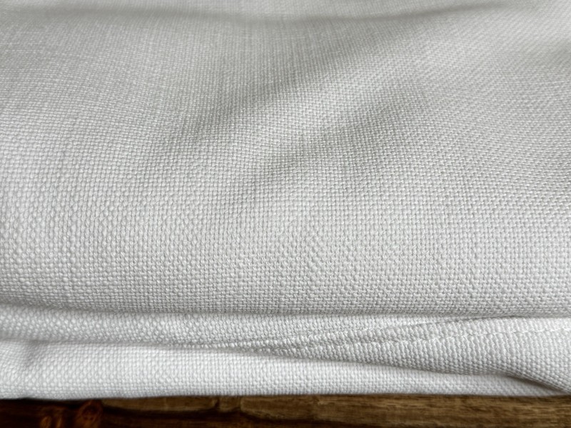 Restoration Hardware Cloud Modular Luxe Ottoman SLIPCOVER Text Linen Wve White gallery