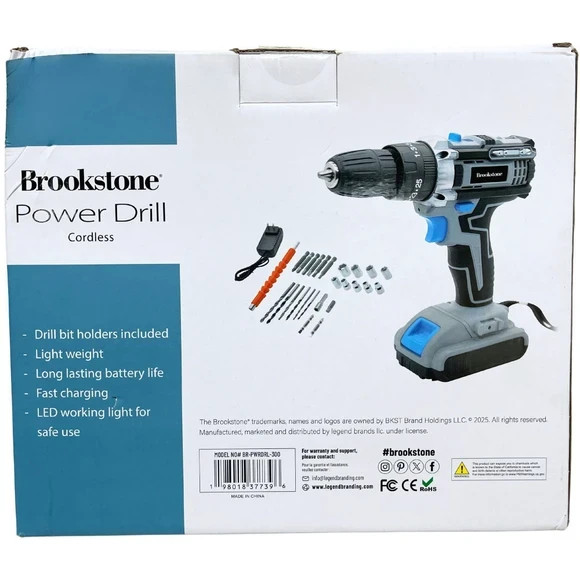 Brookstone 21V Cordless Power Drill Set 30pc Tool Kit w Battery Charger Case gallery