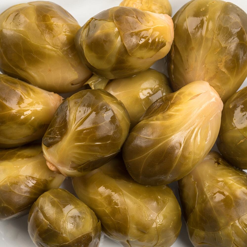 Amish Wedding Mild Pickled Brussel Sprouts, Two 16 oz Glass Jars gallery