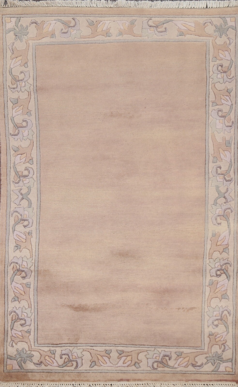 Contemporary Thick Plush Bordered Nepalese 3x5 Small Rug Wool Handmade Carpet gallery